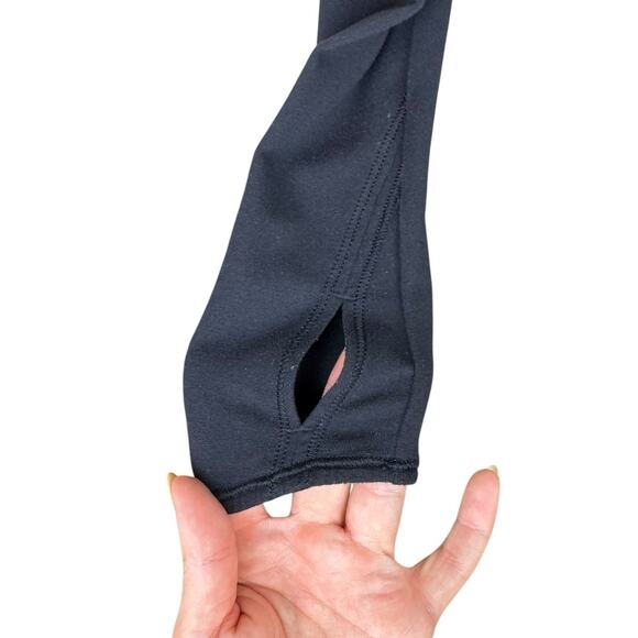 Lululemon Urbanite Black & White Stripe Henley Long Sleeve HI Low Cycling Shirt - Picture 13 of 16